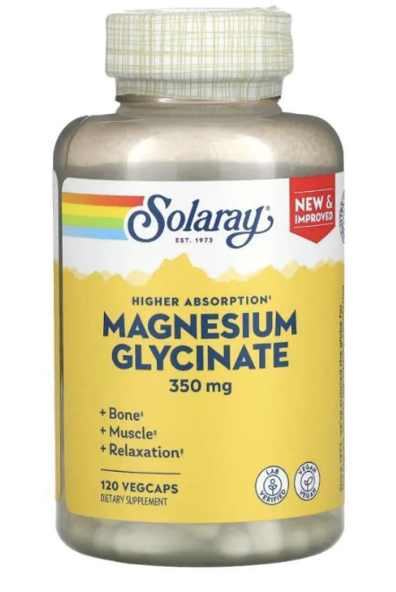 Solaray High Absorption Magnesium Glycinate – 350 mg – 120 VegCaps