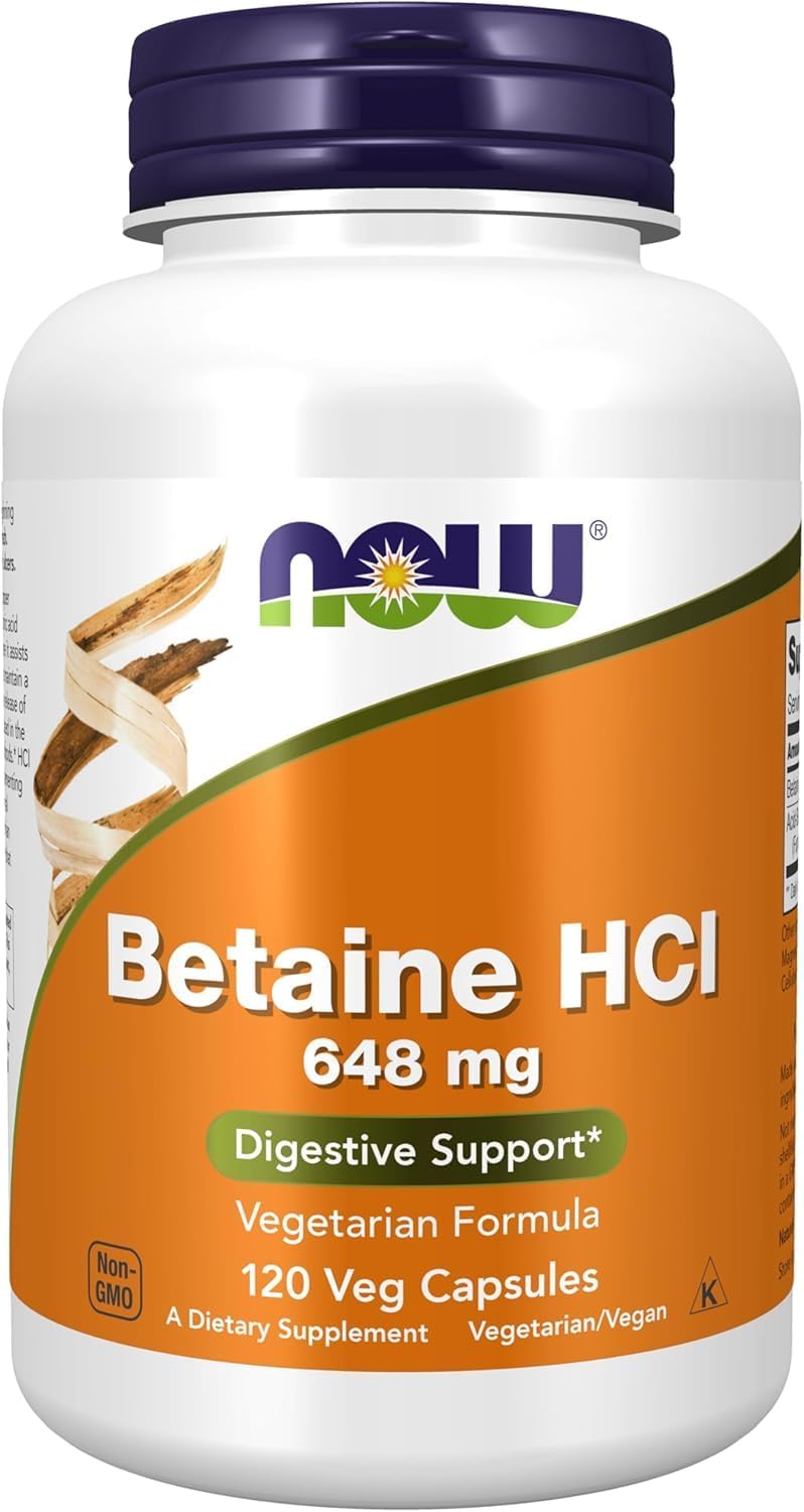 Now Foods Betaine HCL 648 mg – 120 Capsules