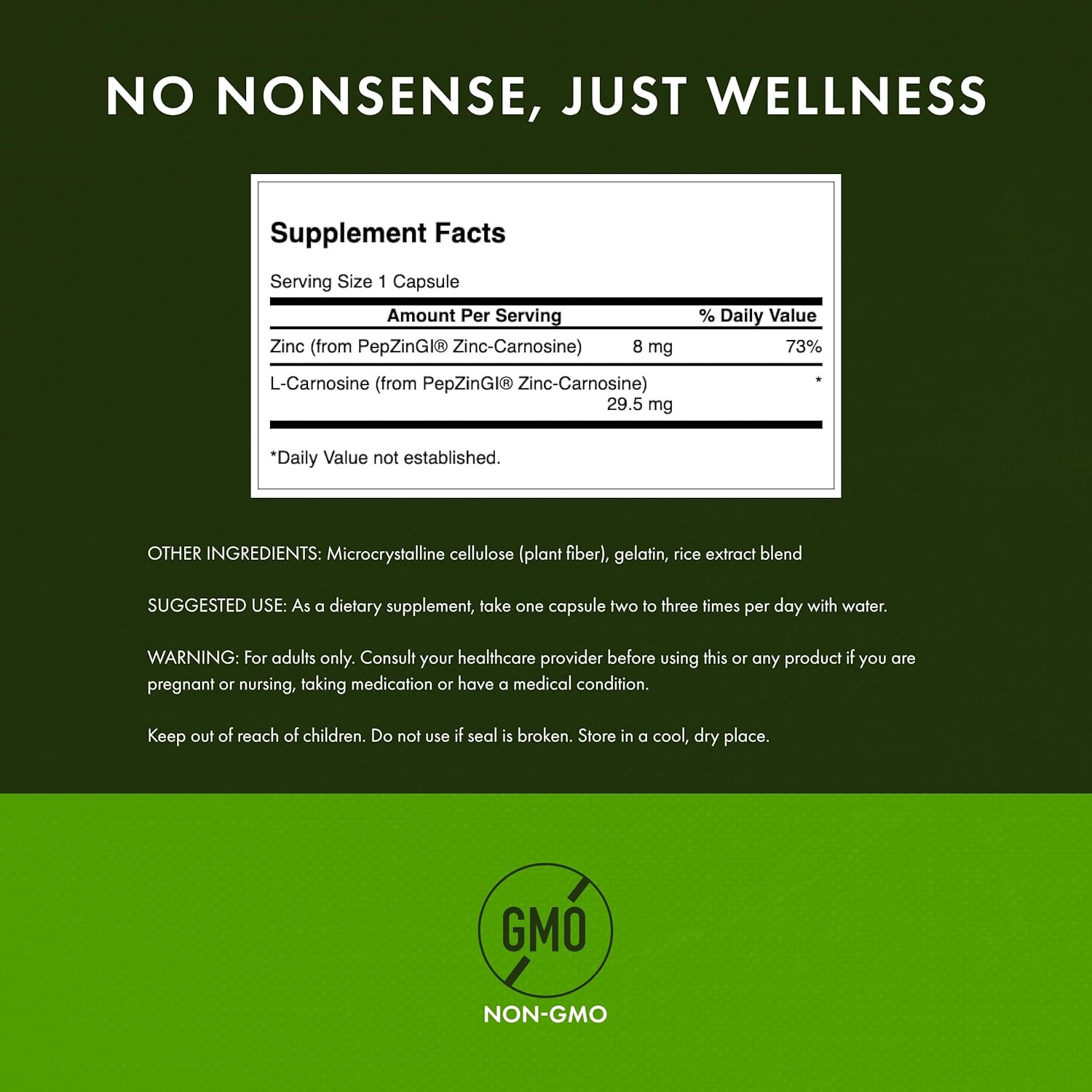 Swanson Zinc Carnosine – 60 Capsules