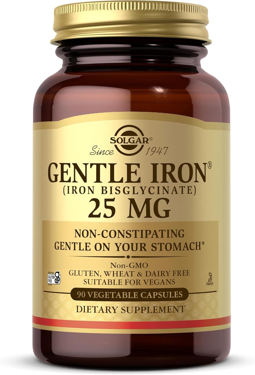 Solgar Gentle Iron – 25 mg (90 Vegetable Capsules)