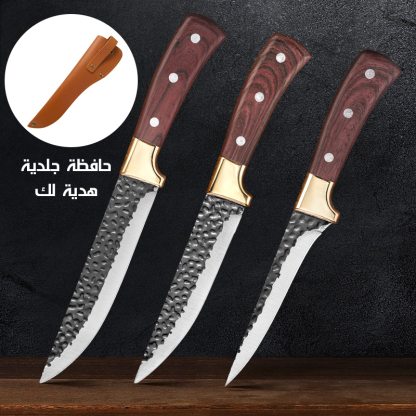 مجموعة السكاكين الحادة الألمانية المصنوعة يدويا من 3 قطع