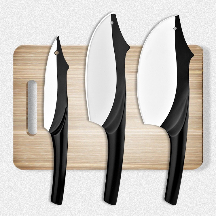 مجموعة سكاكين تقطيع راقية مضادة للبكتيريا من فولاذ مقاوم للصدأ ( تصميم مستوحى من قرش )