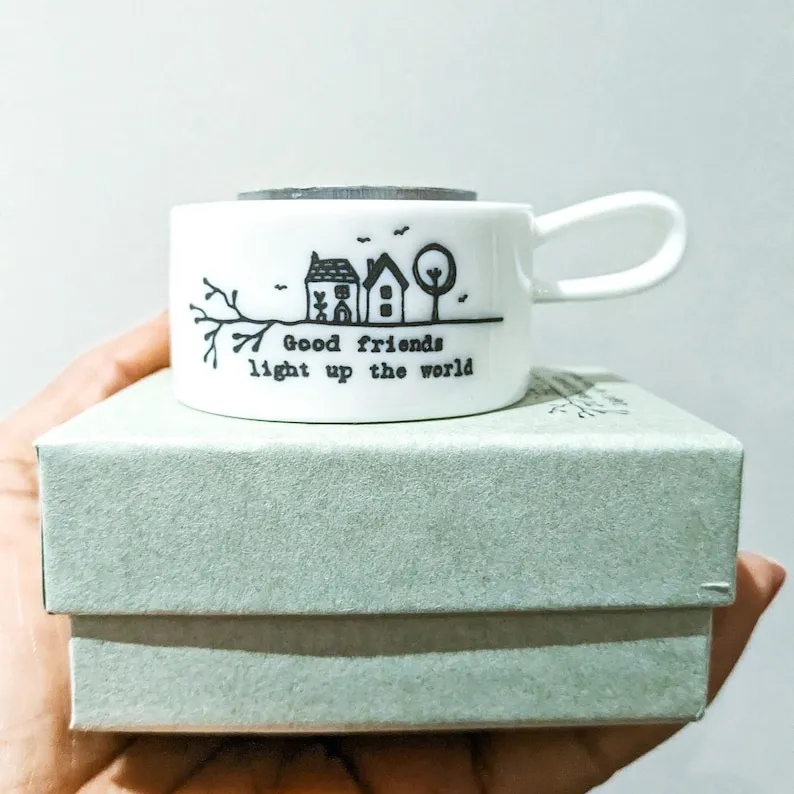 🔥 50% Off🔥 🕯️Handled Tea Light Holder - Good Friends Light Up The World✨