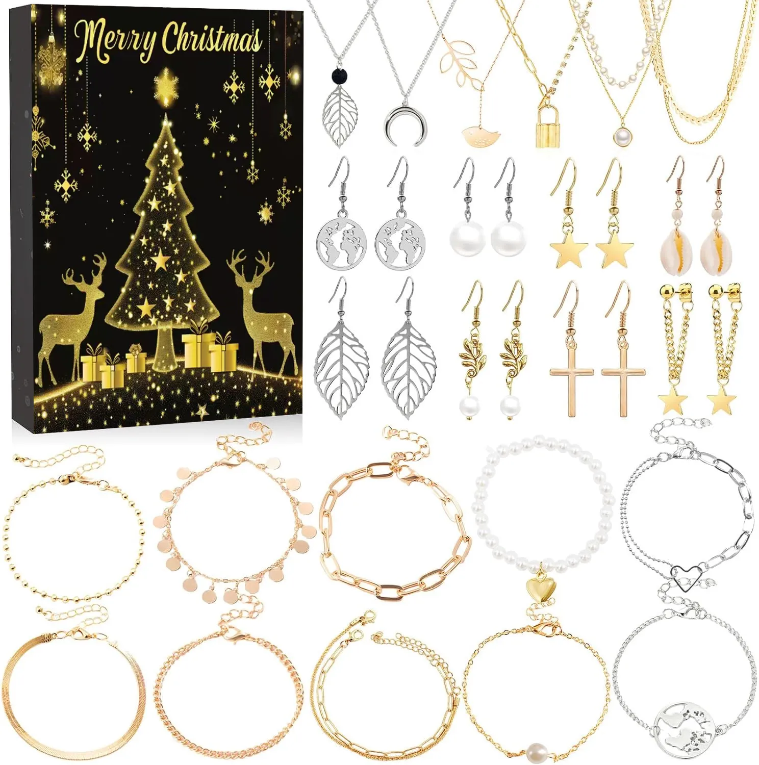 🔥 50% Off🔥 24 PCS Women's Jewelry Advent Calendar 2024 Christmas🎄💍