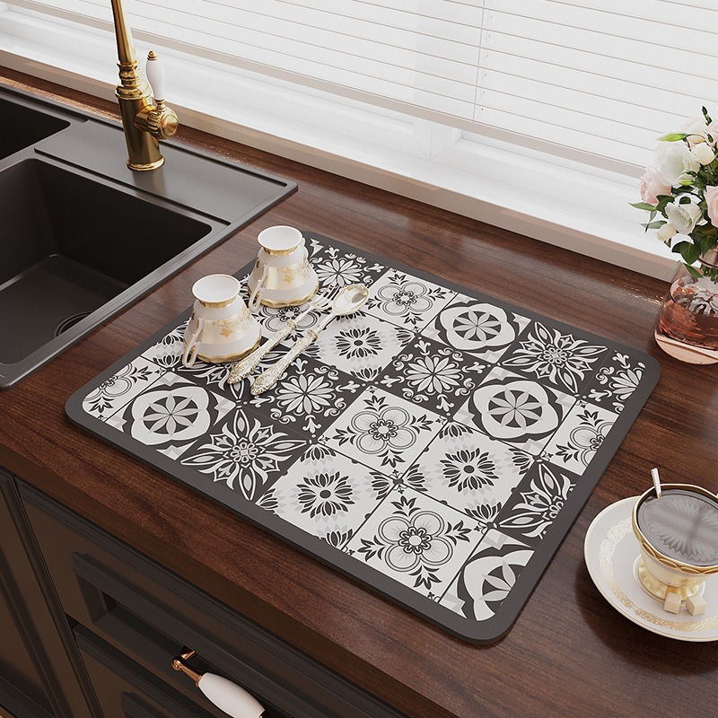 💥New Year's Sale 60% OFF💥Retro Quick-Drying Water-Draining Mat for Kitchen Bar Countertops