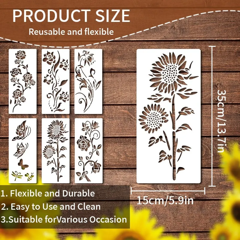 🌼Garden Fence Large Flower Drawing Stencils