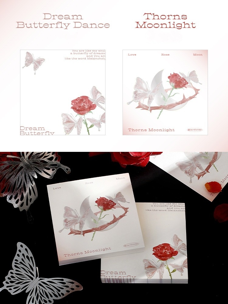 🔥Hot Sale 50% Off🔥Literary and Simple Rose Series Sticky Note Book📓