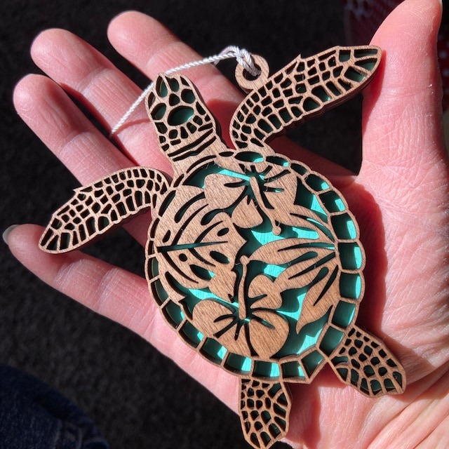 Floral Turtle Ornament