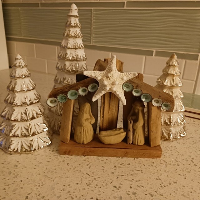 Handmade Driftwood Nativity Scene