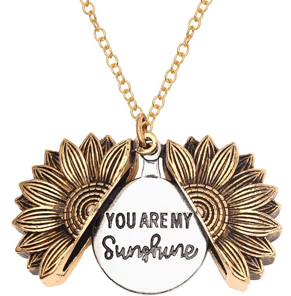 🔥Hot Sale 49% Off🔥🌞"You Are My Sunshine" Sunflower Necklace🌻(Double-sided engraving)