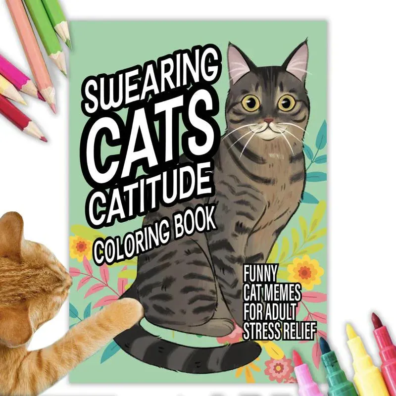 🐱Funny Kitty Memes Coloring Book For Adult Relaxation