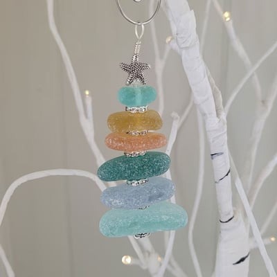 🔥 Hot Sale 50% Off🔥 Sea Glass Christmas Tree Ornament 🌊 🌲