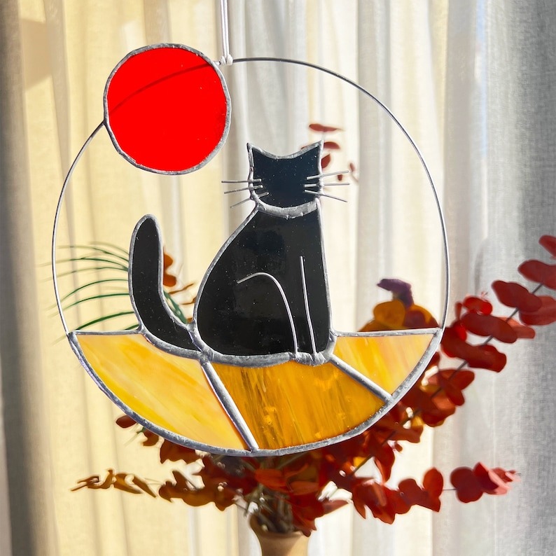 😻Stained Glass Cat Sun Catcher