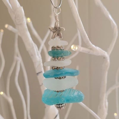 🔥 Hot Sale 50% Off🔥 Sea Glass Christmas Tree Ornament 🌊 🌲