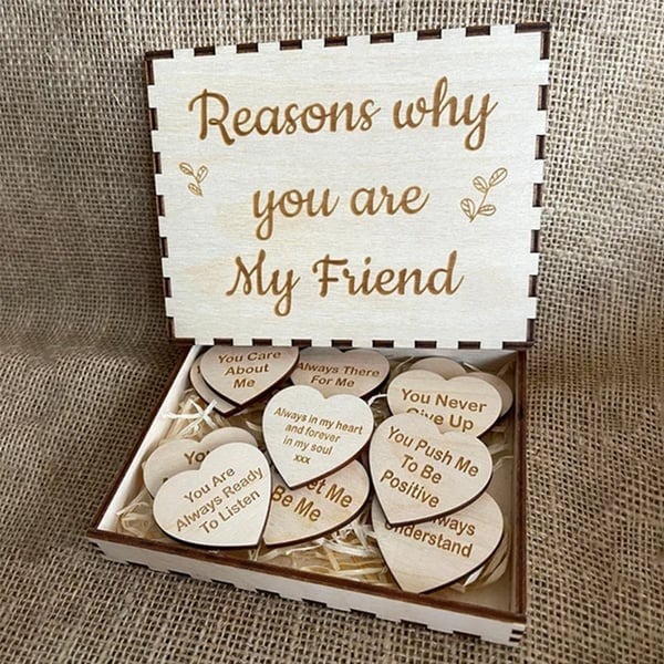 🔥"50% OFF"👭💝Friendship Gift Wooden Keepsake - "Reasons Why You’re My Friend"🎁