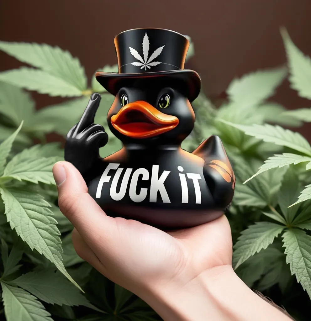 🤣Middle Finger Cannabis Duck