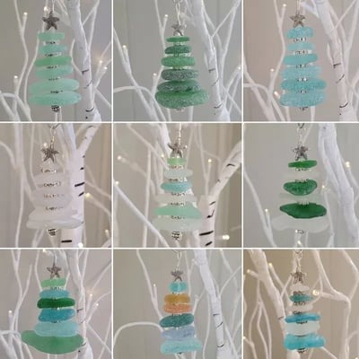 🔥 Hot Sale 50% Off🔥 Sea Glass Christmas Tree Ornament 🌊 🌲