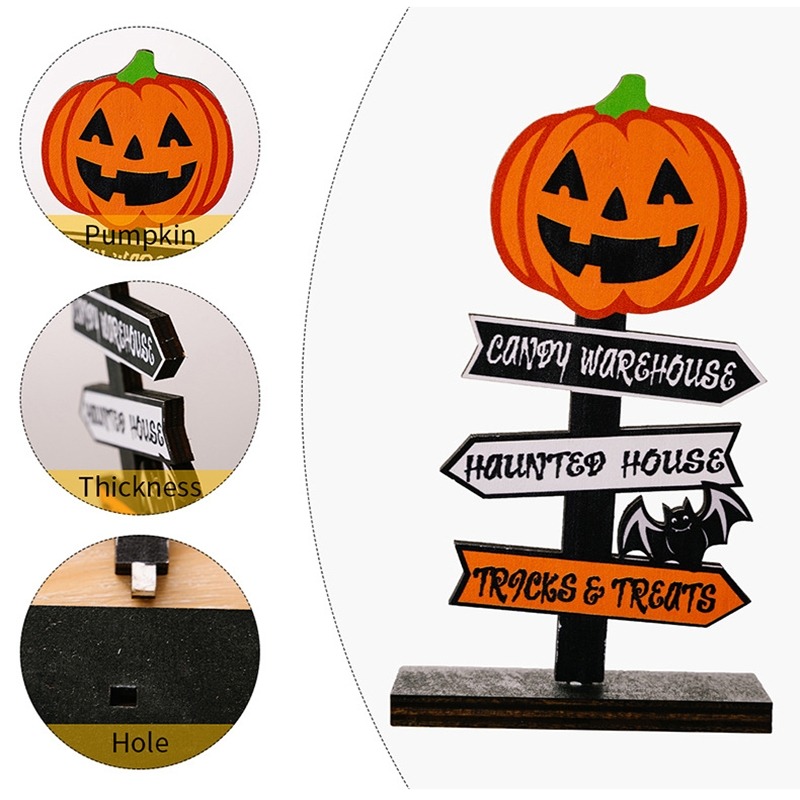 🔥50% Off🔥🎃Halloween Atmosphere Decoration Wooden Table Sign Ornaments
