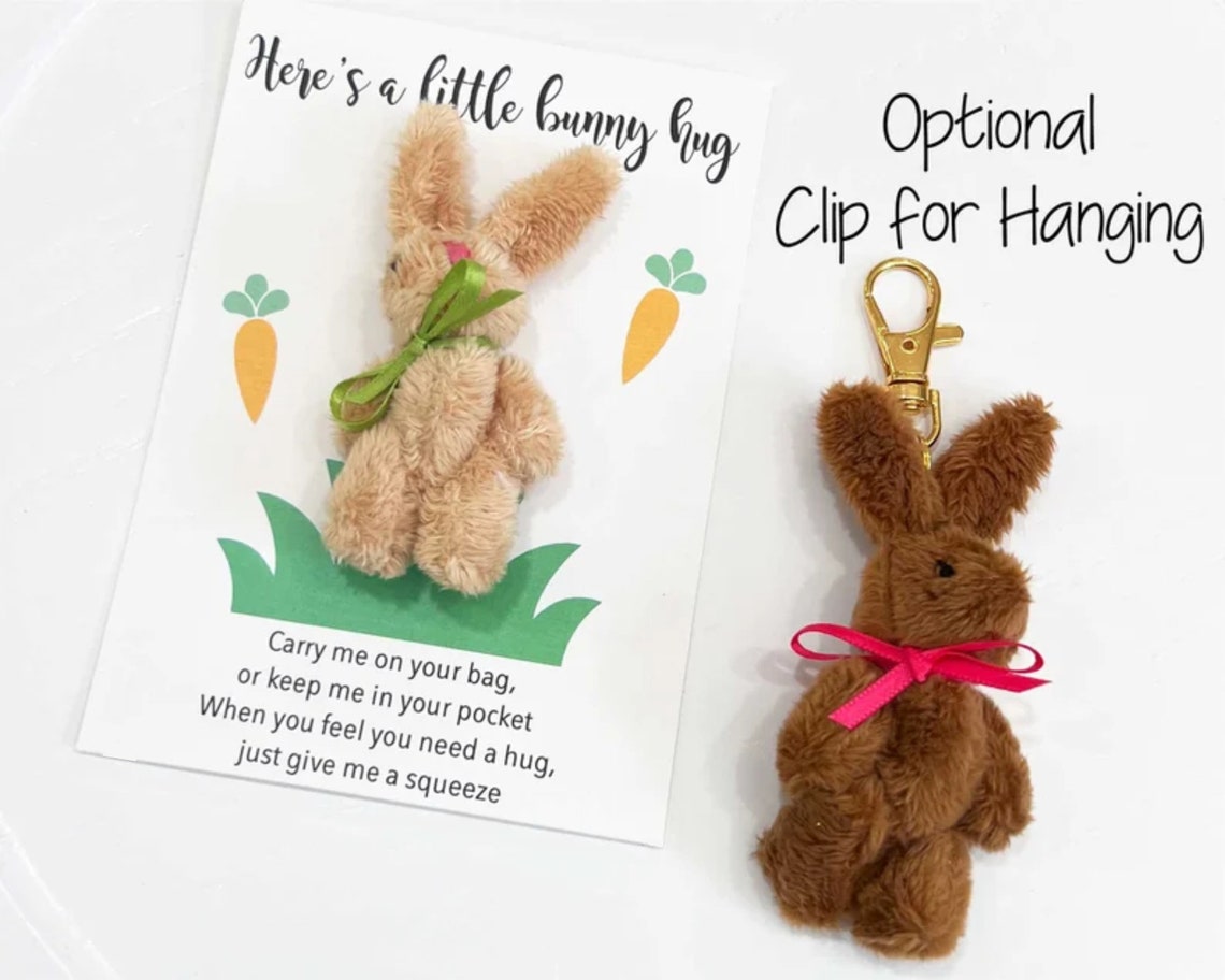 男孩和女孩的复活节篮子填充物，可爱的兔子口袋拥抱图片 5