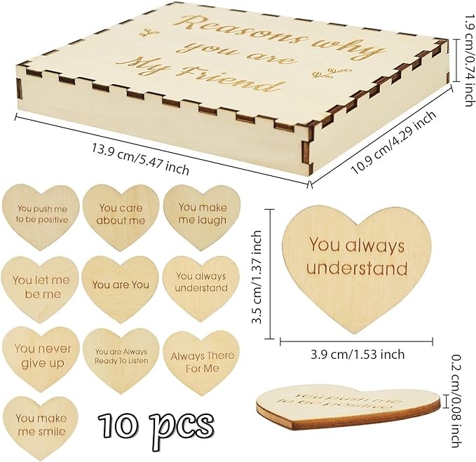 🔥"50% OFF"👭💝Friendship Gift Wooden Keepsake - "Reasons Why You’re My Friend"🎁