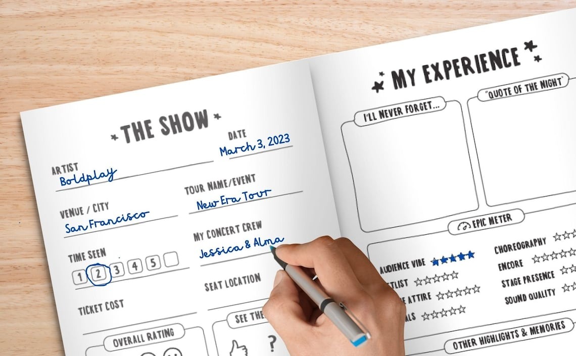 🎵Concert Chronicles - A Concert Journal for Epic Memories