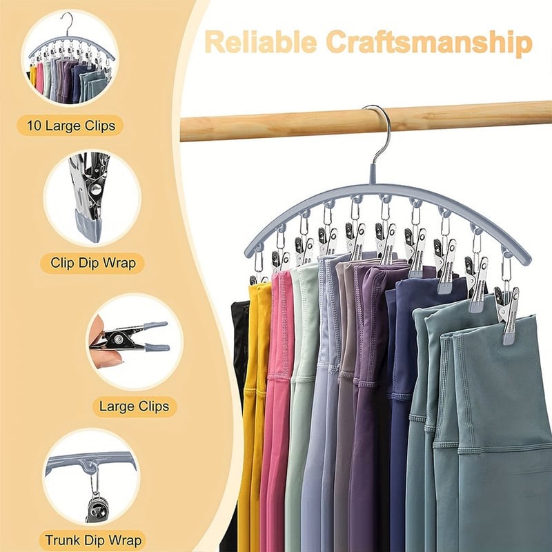 Curved Design Hanger with Clips