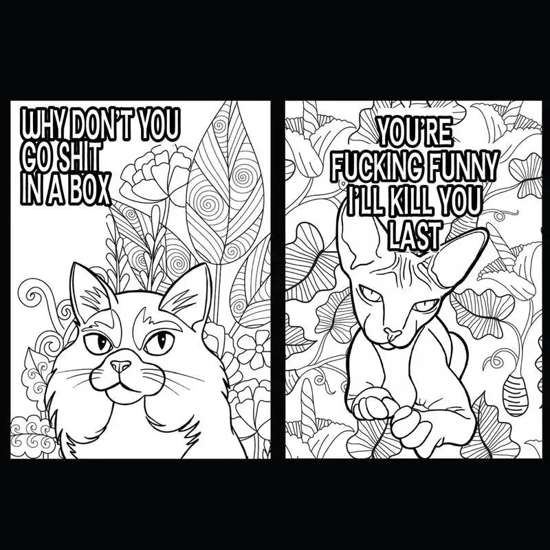 🐱Funny Kitty Memes Coloring Book For Adult Relaxation