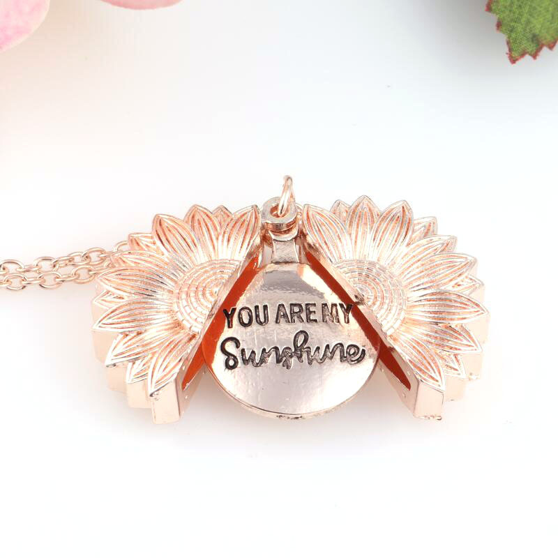 🔥Hot Sale 49% Off🔥🌞"You Are My Sunshine" Sunflower Necklace🌻(Double-sided engraving)