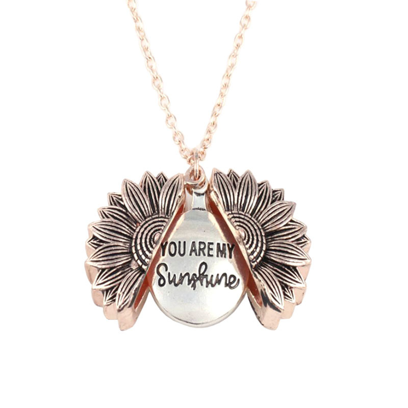🔥Hot Sale 49% Off🔥🌞"You Are My Sunshine" Sunflower Necklace🌻(Double-sided engraving)