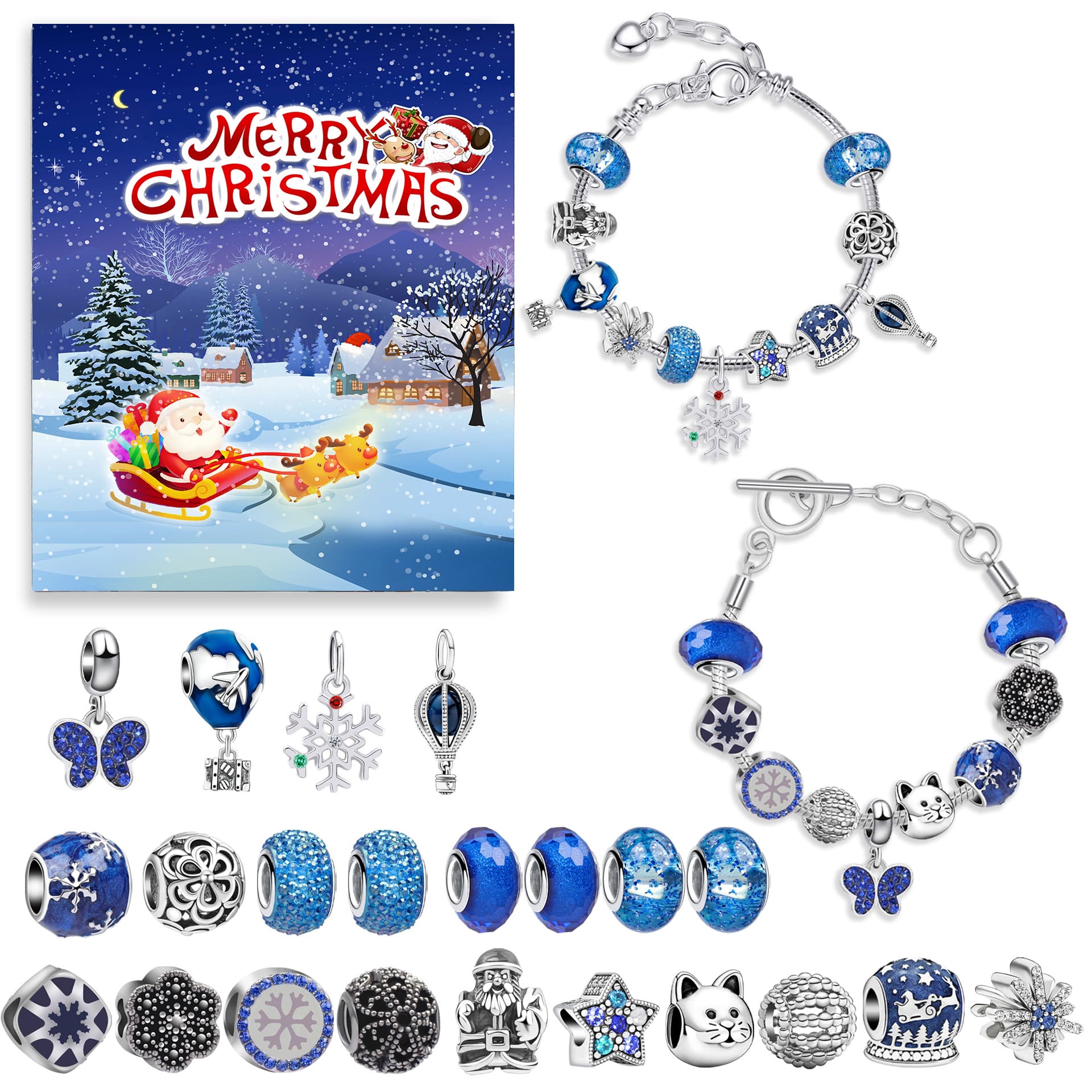 24 Pcs DIY Christmas Advent Calendar Bracelets Set-Buy 2 Free Shipping