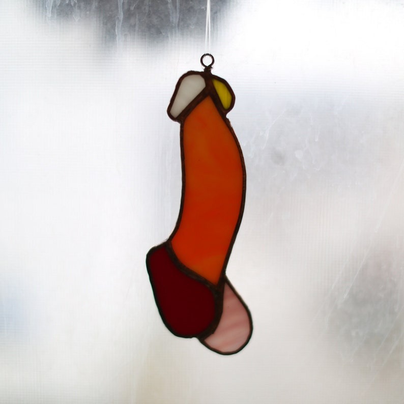 🤣Funny Stained Glass Penis Suncatcher🤣