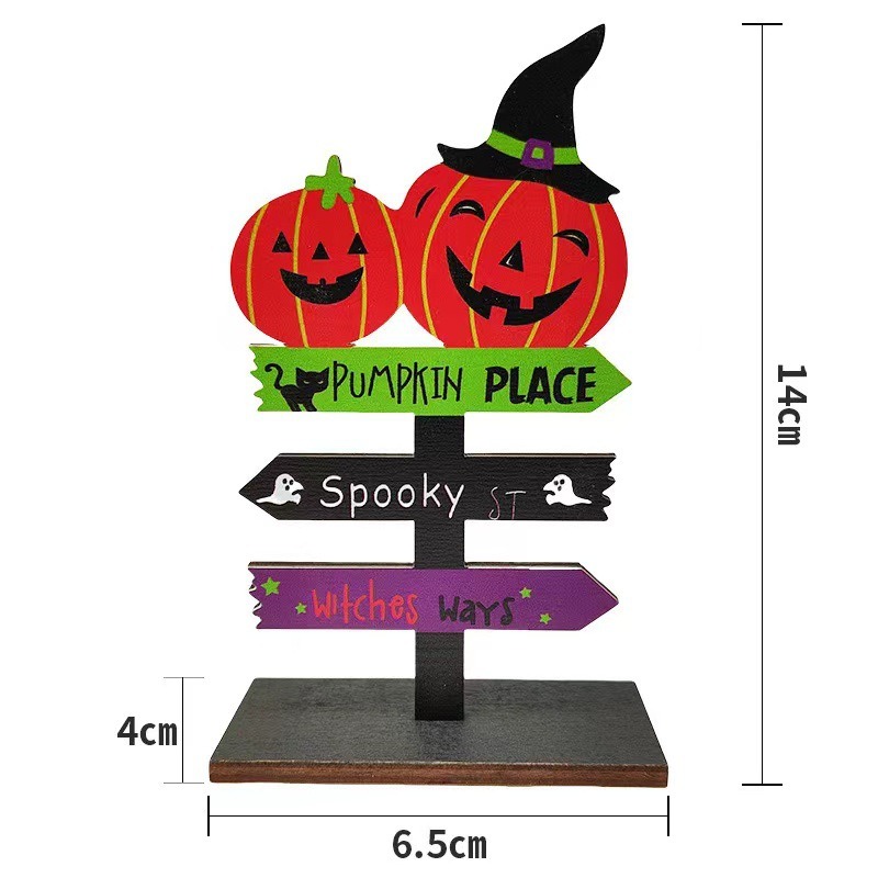 🔥50% Off🔥🎃Halloween Atmosphere Decoration Wooden Table Sign Ornaments