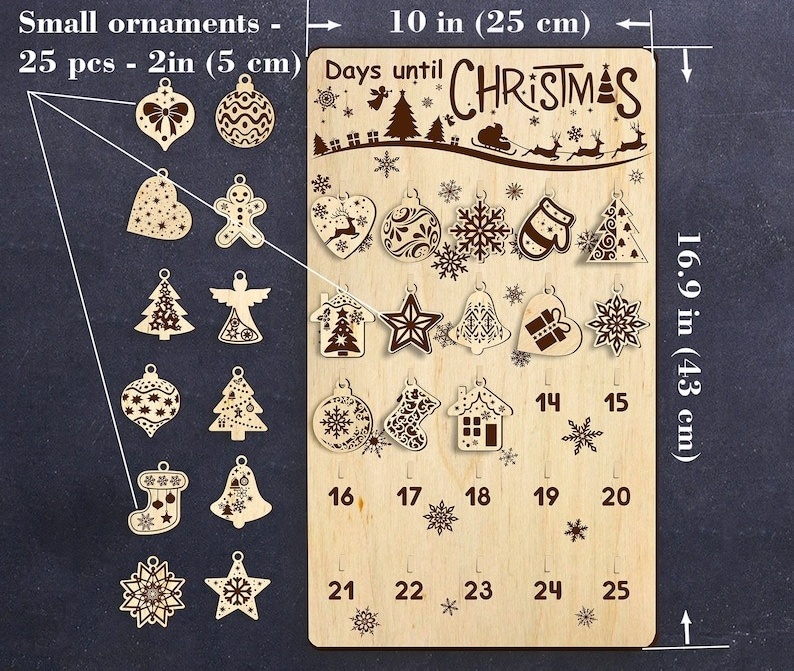 🔥Hot Sale 50 Off🔥🎄Fun wooden Christmas countdown calendar set📆