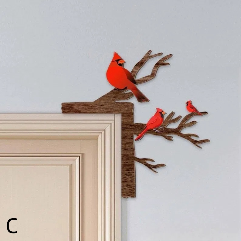 🐦Cardinal Wooden Door Corner
