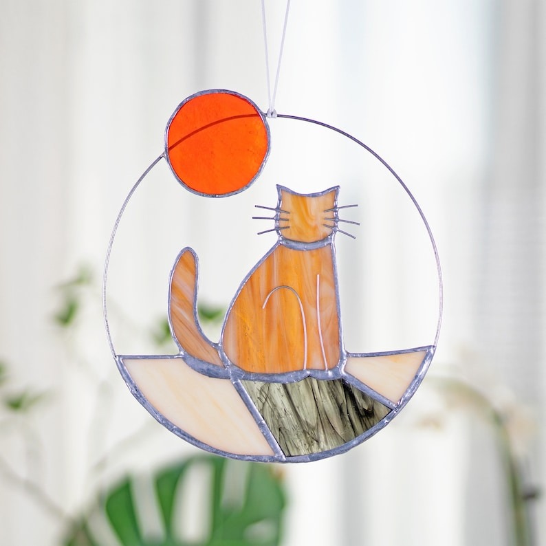 😻Stained Glass Cat Sun Catcher