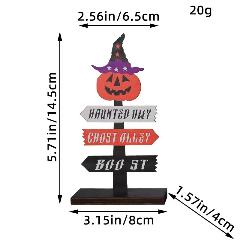 🔥50% Off🔥🎃Halloween Atmosphere Decoration Wooden Table Sign Ornaments