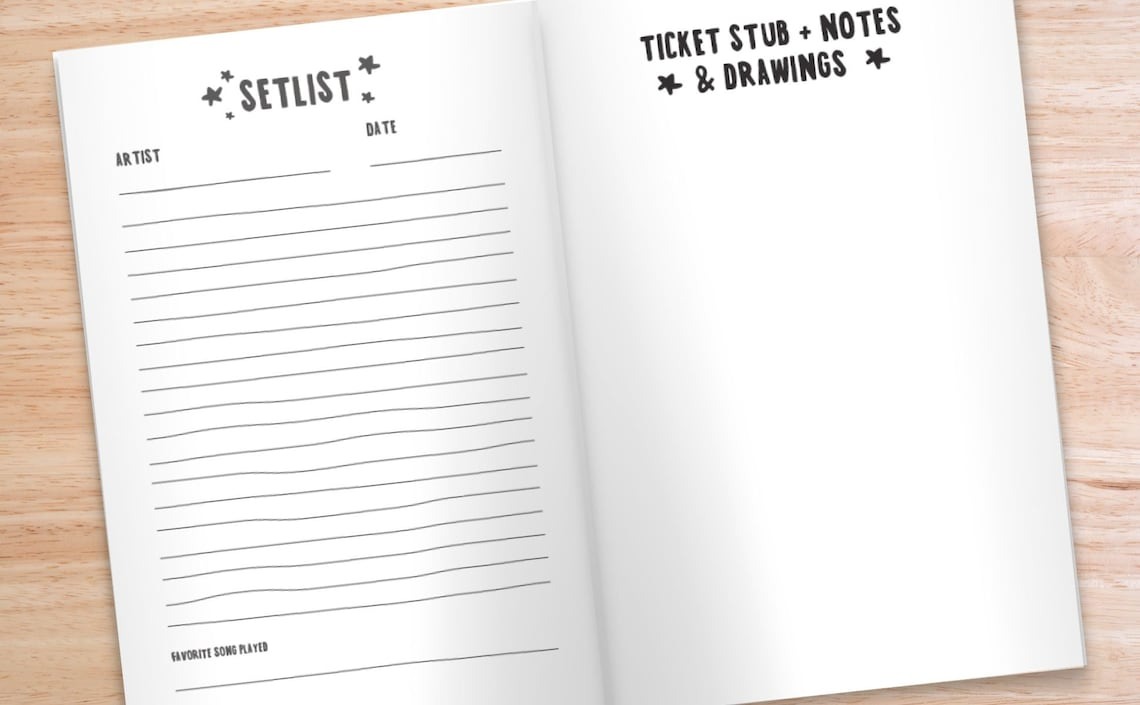 🎵Concert Chronicles - A Concert Journal for Epic Memories