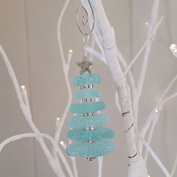 🔥 Hot Sale 50% Off🔥 Sea Glass Christmas Tree Ornament 🌊 🌲