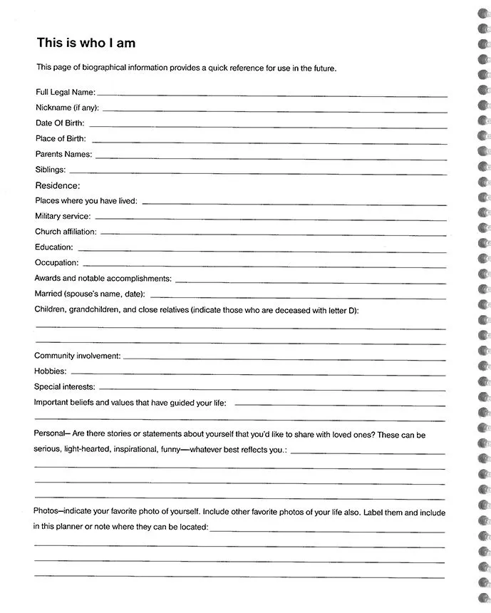 Putting Things In Order to help my loved ones when I'm gone