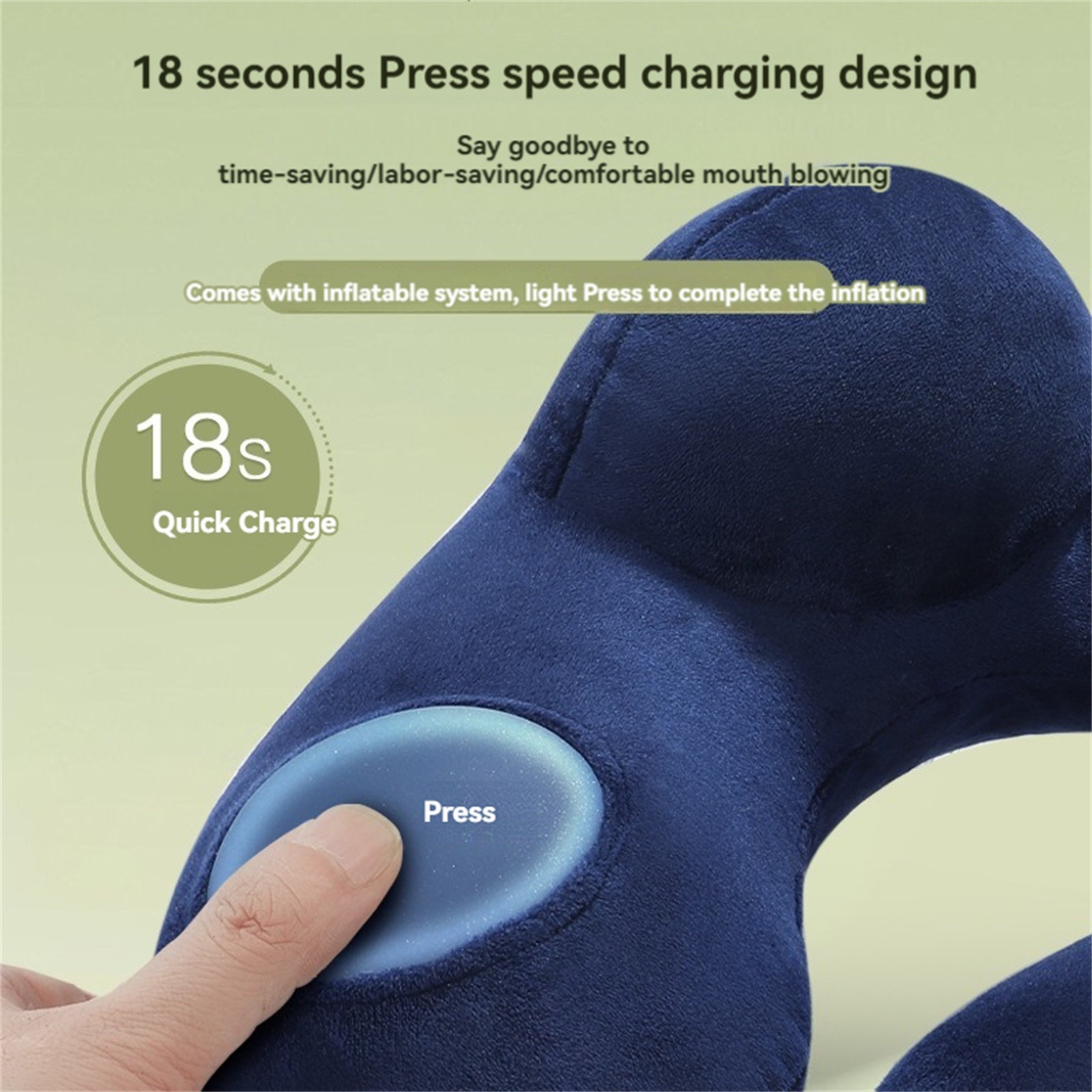 Generic Clearance Double Pillow Inflatable Travel Neck Pillow For Airplane Sleeping Blow Up Neck Support Air Pillow Traveling On Plane Long Flights Washable