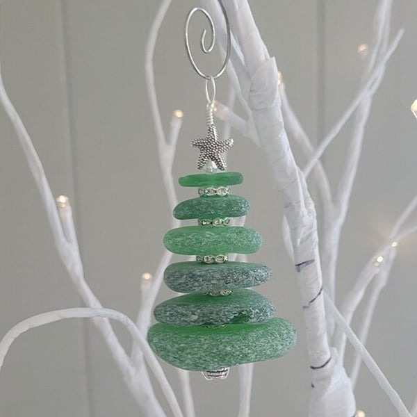 🔥 Hot Sale 50% Off🔥 Sea Glass Christmas Tree Ornament 🌊 🌲