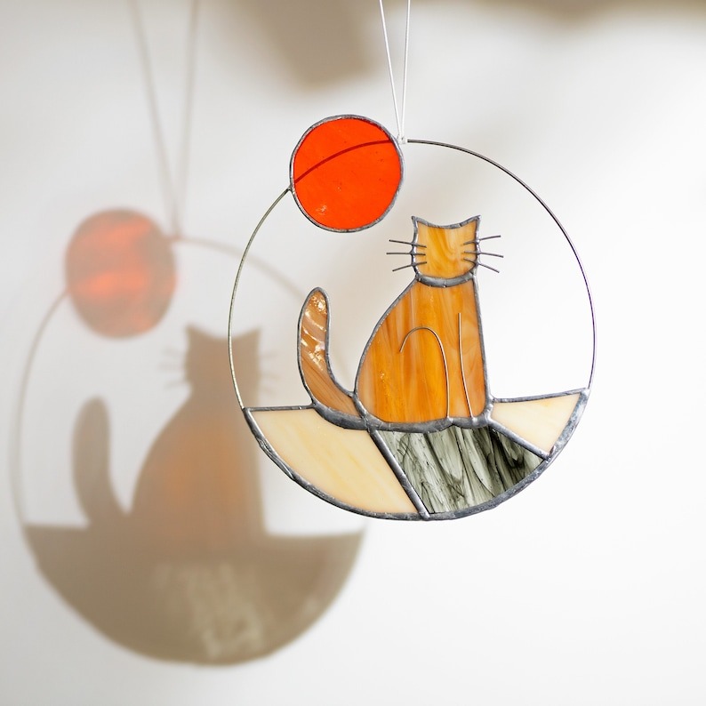 😻Stained Glass Cat Sun Catcher