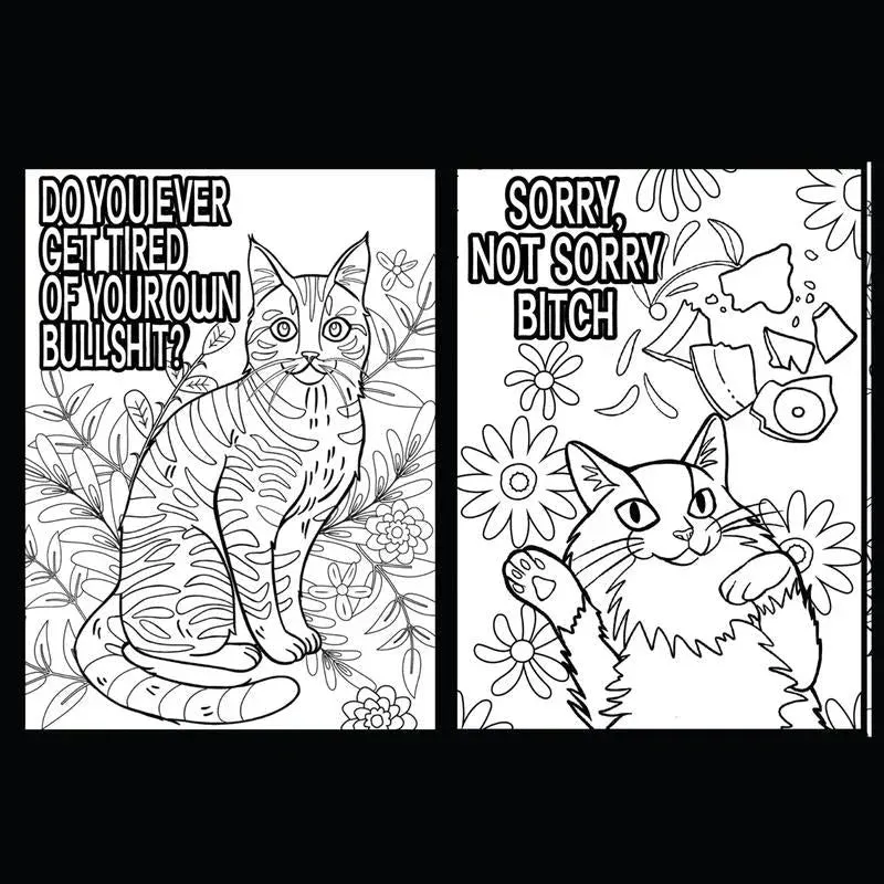 🐱Funny Kitty Memes Coloring Book For Adult Relaxation