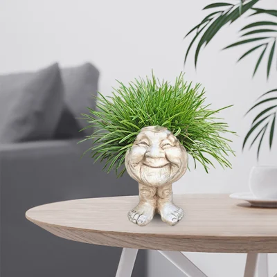 (Gardening Upgrades)MUGGLY'S THE FACE STATUE PLANTER