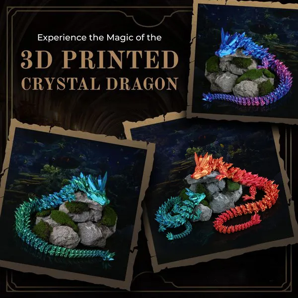 🐉3D-Printed Articulated Crystal Dragon