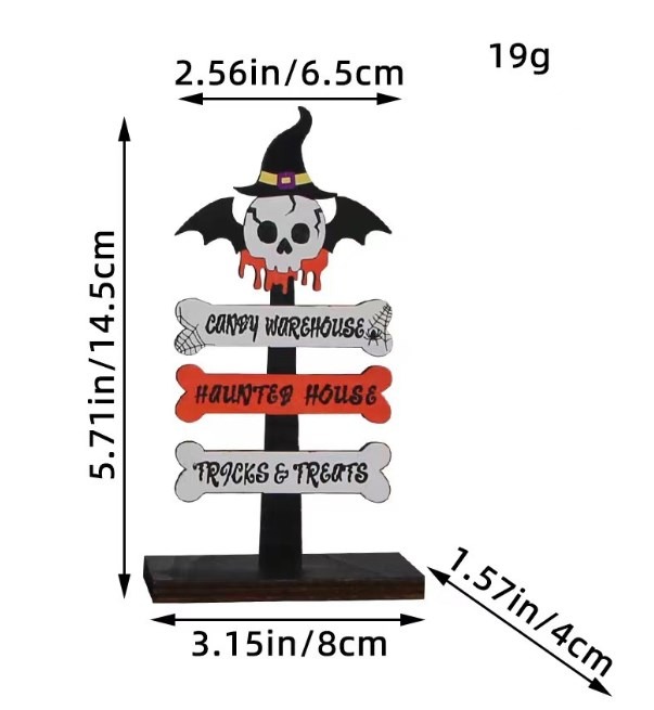 🔥50% Off🔥🎃Halloween Atmosphere Decoration Wooden Table Sign Ornaments