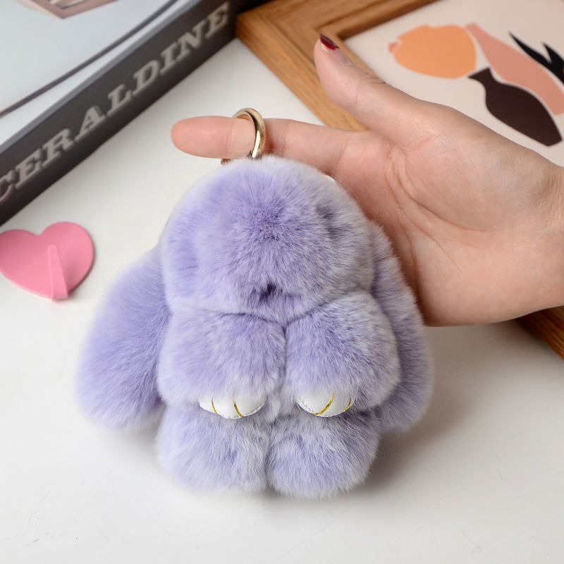 🔥 Hot Sale 50% Off🔥 🧵Handmade Rex Rabbit Fur Pretend-Dead Rabbit Pom-pom Pendant  🐇