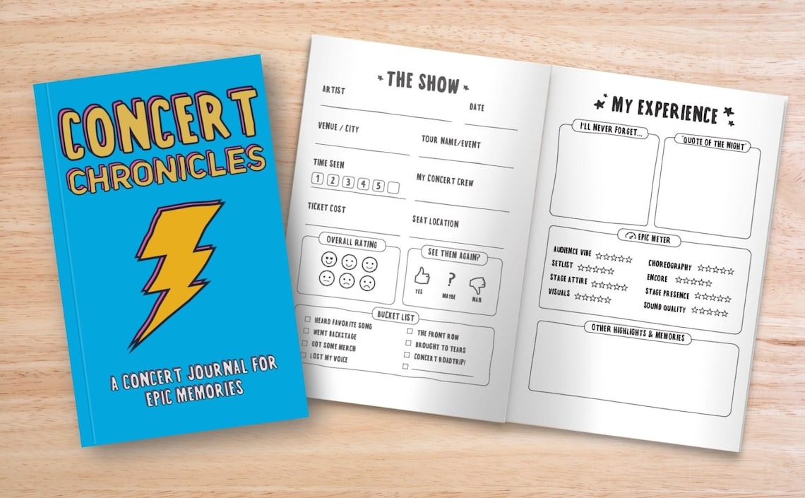 🎵Concert Chronicles - A Concert Journal for Epic Memories