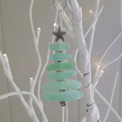 🔥 Hot Sale 50% Off🔥 Sea Glass Christmas Tree Ornament 🌊 🌲