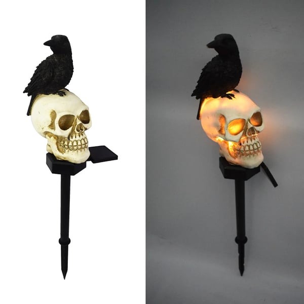🔥%49 OFF🔥🦴Crow Skull 🌞 Solar Garden Light